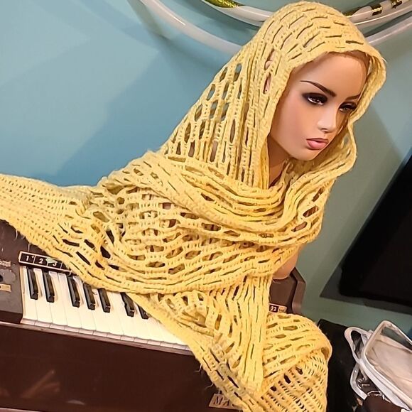 Modena Yellow Knitted Scarf - Picture 3 of 5